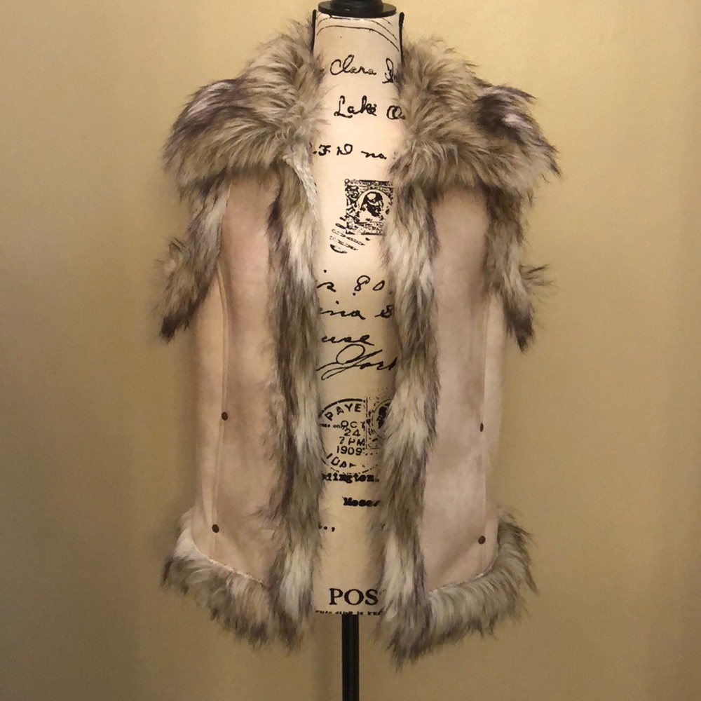 Tasha Polizzi Tan Faux Fur Vest